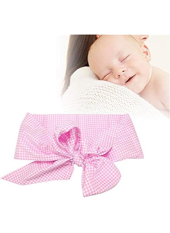 Generic Baby Swaddle Wrap Sash, Cotton Maternity Bowknot Newborn Infant Blanket for Photo Shot, Newborn Baby Swaddle Blankets Receiving Blankets Infant Baby Gifts(Light Plaid)  - Image 2