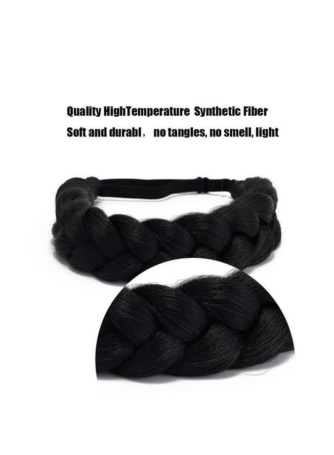 TOECWEGR Braided Headband 2 Strands Synthetic Hair Braid Fashion Chunky Wide Thick Elastic Braid Headbands Ladies Beauty Accessories(Hym30Y) - Image 3