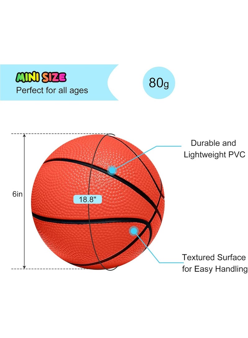 Mini Basketballs, 5 Pack 6" Inch Small Basketball Set with Pump Over The Door Mini Hoop Basketball Replacements Toy Basketball for Toddlers,Kids,Teenagers for Pool Indoors Outdoors - Image 2
