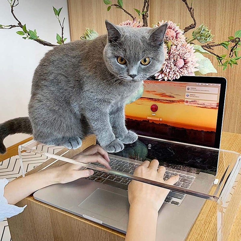 VAOLLO Clear Acrylic Keyboard Cover Protector Anti-Cat,2 in 1 Keyboard Bridge Protector and Monitor Stand - Image 2