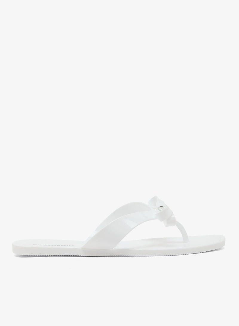 GLAMOROUS Jelly Bow Detail Flip Flops - Image 2