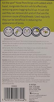 hit the spot شرائط تنظيف المسام للذقن والجبهة مع خلاصة البندق الساحر 6 قطع - Image 2