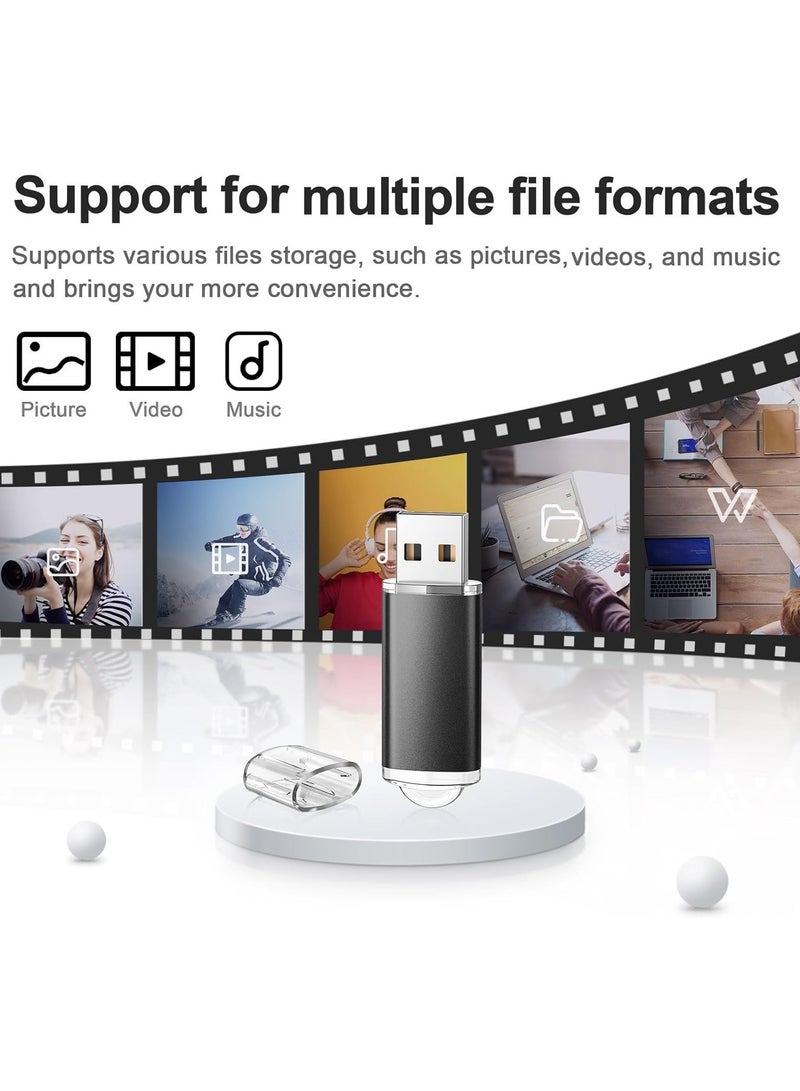 USB Flash Drive 5 Pack 4GB USB 2.0 Flash Drive Memory Stick USB Drive Thumb Drives USB Stick (5 Mixed Colors）  - Image 3