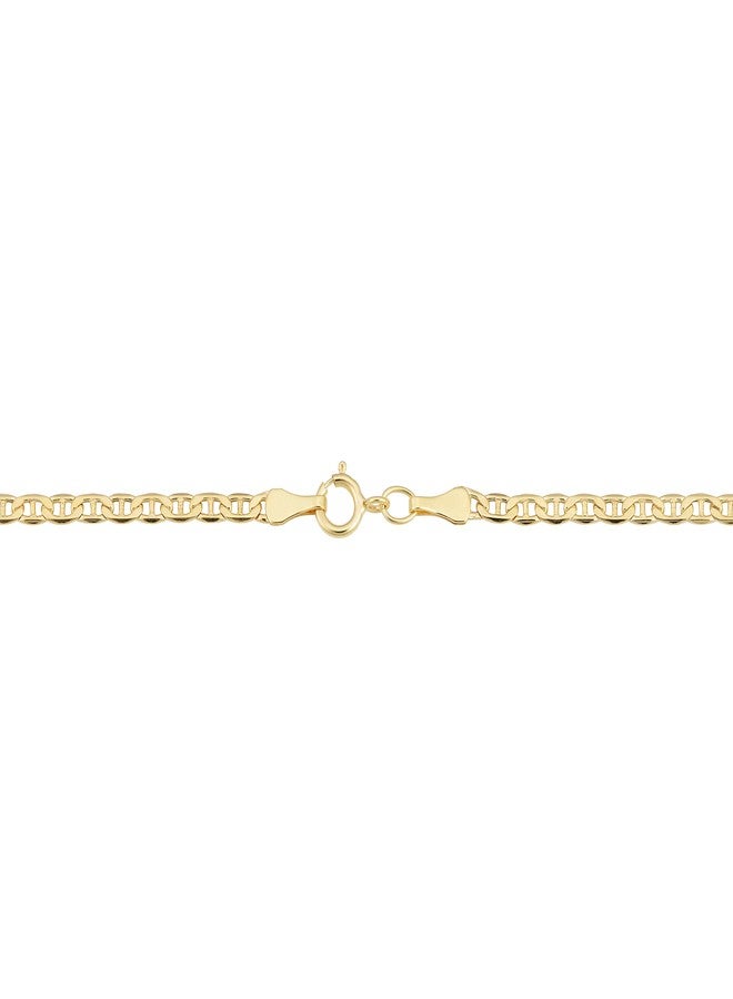 Kooljewelry سوار مارينر لينك من الذهب الأصفر عيار 10 قيراط (2.3 مم، 7.5 بوصة) - Image 2