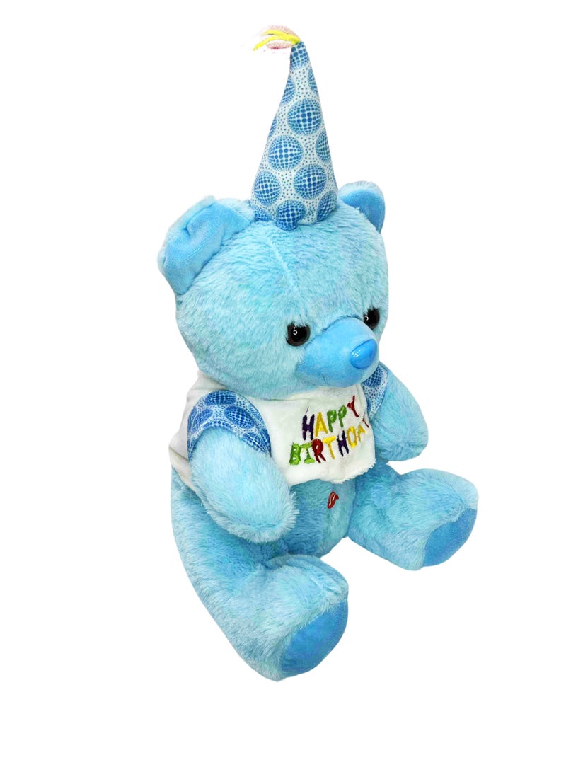 Lukadah Blue Teddy Bear with Party Hat and Birthday  - Image 2