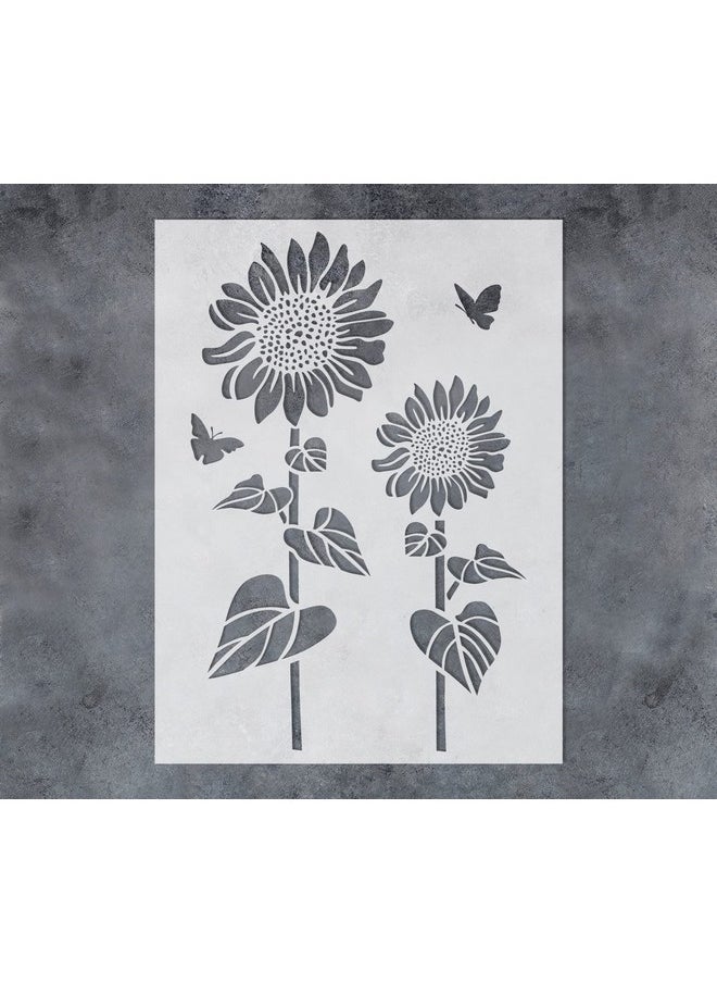 G GSS Designs Gss Designs Sunflower Stencils 8.3X11.7Inch Flower Stencils For Painting On Wood Canvas Paper Fabric Floor Furniture Reusable Mylar Stencil For Crafts And Decorations  - Image 1