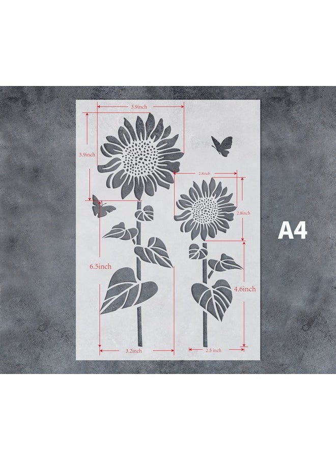 G GSS Designs Gss Designs Sunflower Stencils 8.3X11.7Inch Flower Stencils For Painting On Wood Canvas Paper Fabric Floor Furniture Reusable Mylar Stencil For Crafts And Decorations  - Image 3