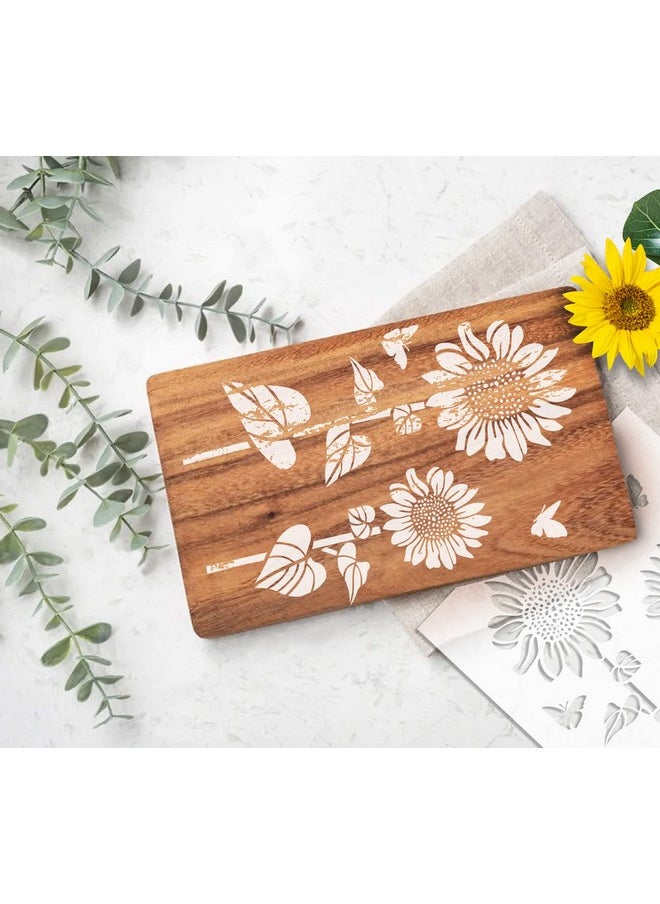 G GSS Designs Gss Designs Sunflower Stencils 8.3X11.7Inch Flower Stencils For Painting On Wood Canvas Paper Fabric Floor Furniture Reusable Mylar Stencil For Crafts And Decorations  - Image 2