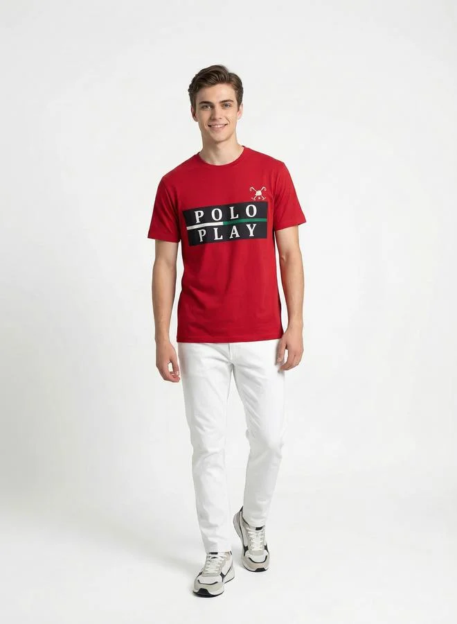 Polo Play Men Graphic Logo Crew Neck T-Shirt