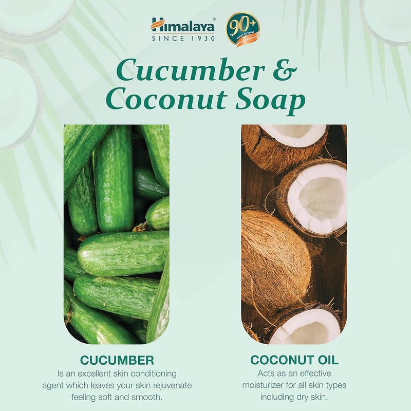 Himalaya Herbals Refreshing Cucumber Soap  Coconut Soap 75gm - Image 3