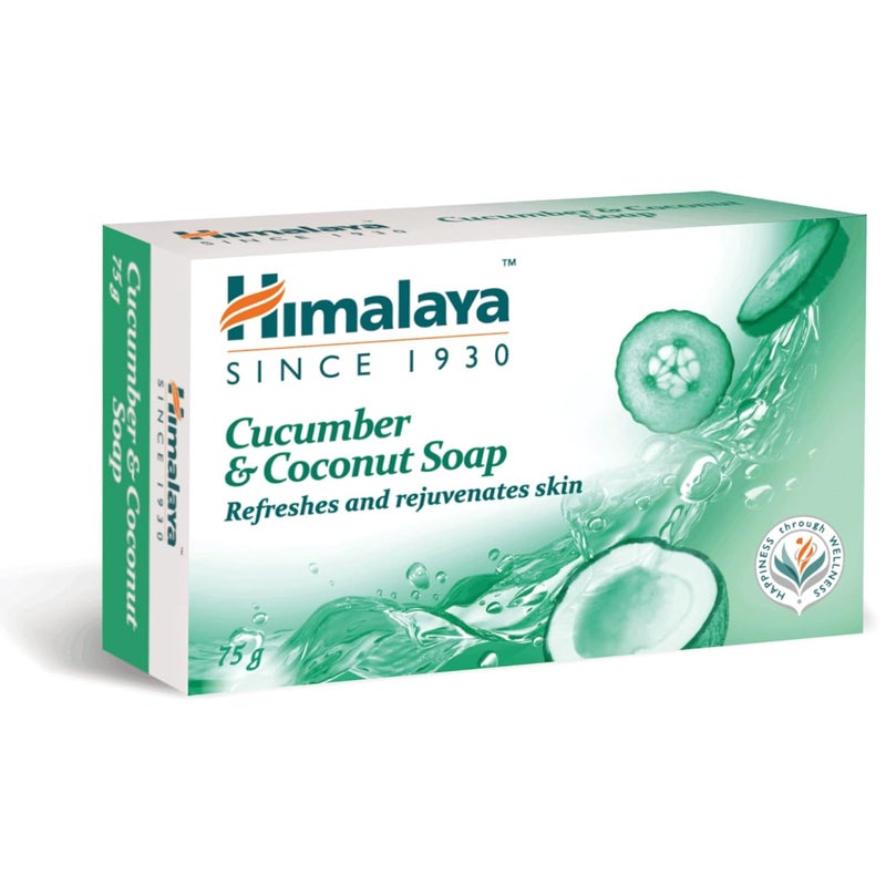 Himalaya Herbals Refreshing Cucumber Soap  Coconut Soap 75gm - Image 1