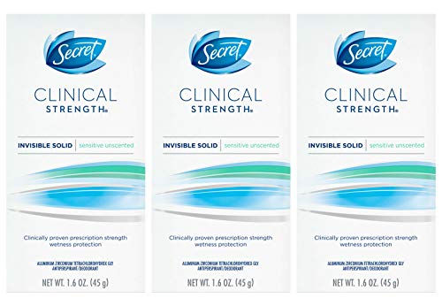 Secret Clinical Strength Soft Solid Antiperspirant Deodorant for Women Unscented Paraben Free  16 Oz  45g x Pack of 3