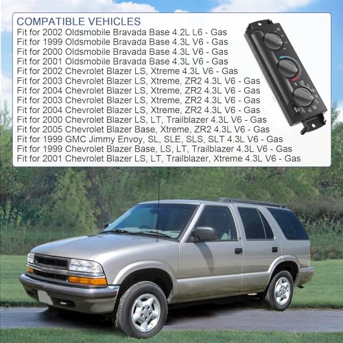 DICMIC A/C Heater Climate Control Module Compatible with 1999-2005 Chevrolet Blazer 1999-2001 GMC Jimmy 1999-2002 Oldsmobile Bravada Replace# 599-261, 15098966 - Image 2