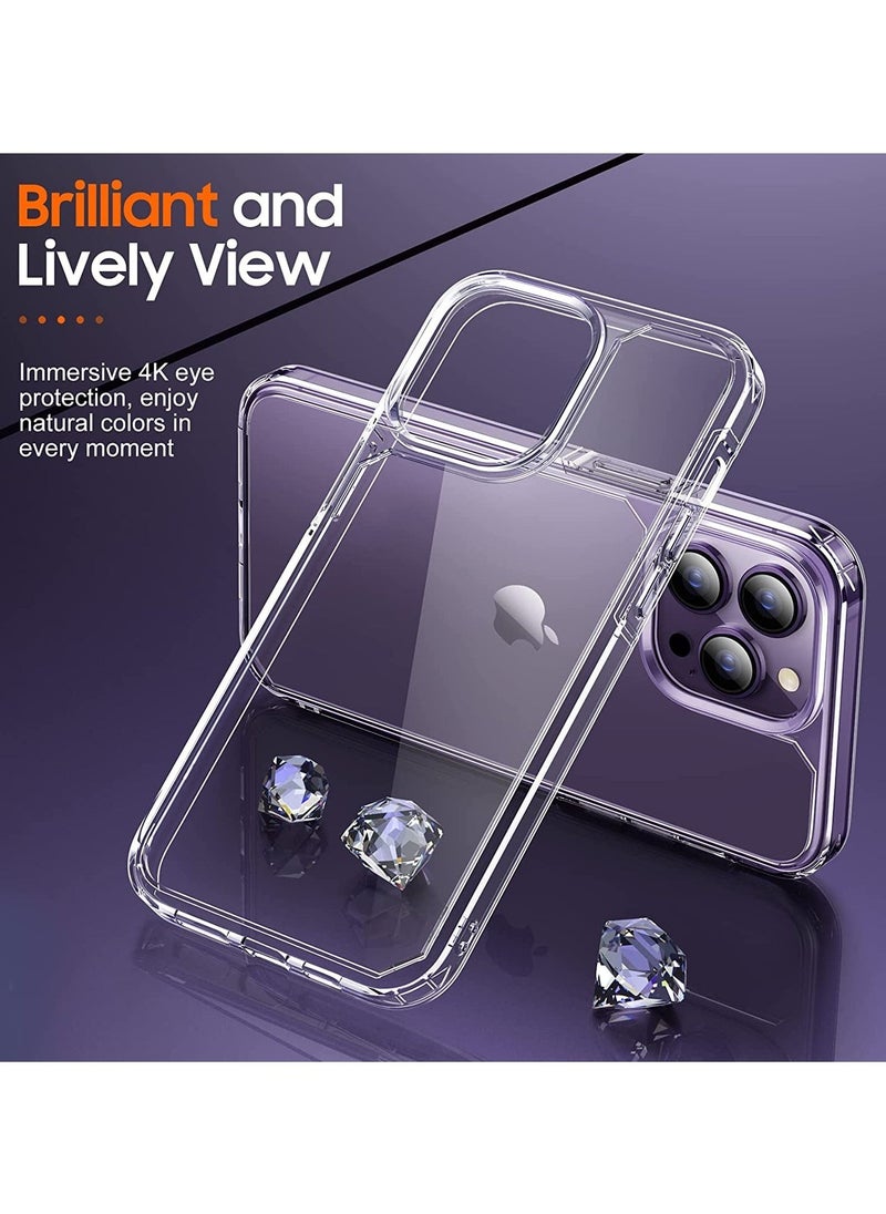 vesus Designed for iPhone 14 Pro Max Case with 2 Pack Tempered Glass Screen Protector +2pcs Camera Lens Protector, [Military Grade Protection] Shockproof, Slim Thin, Anti-Scratch Kit-Clear - Image 4