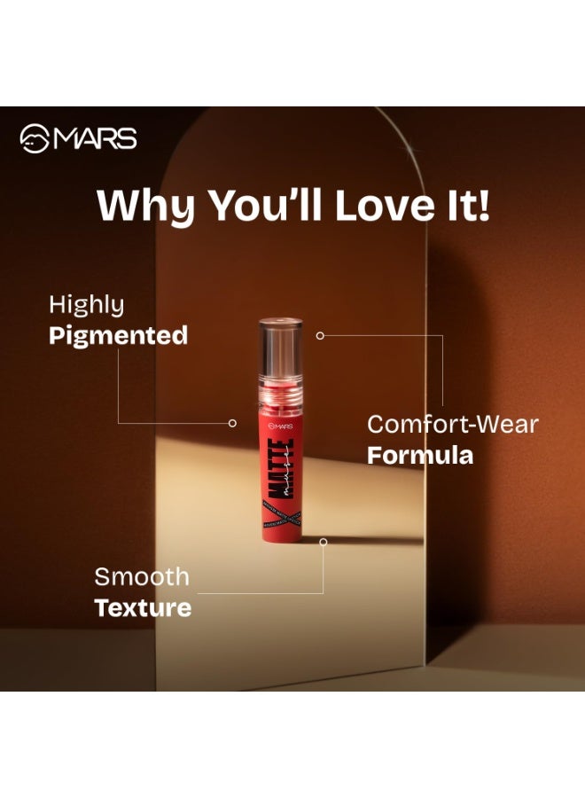 MARS Matte Muse Mousse Lipstick (3ml) (09-SUPER STAR) with Doe-Foot Applicator | Highly Pigmented | Smooth Texture | Hydrating Formula | Blurry Lips Effect - Image 4