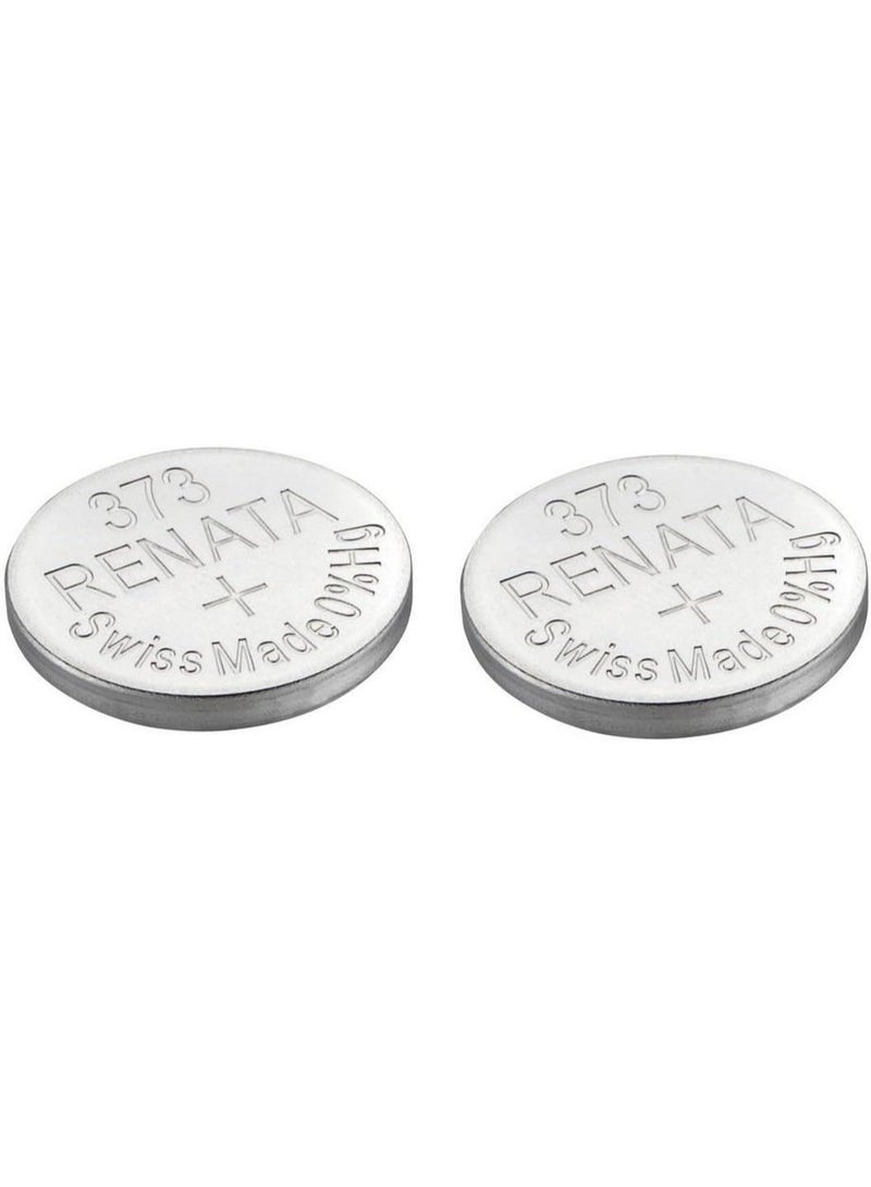 Renata Pack of 2 Silver Oxide 1.55V Watch Battery 373 SR916SW- Swiss Made Zero Mercury Button Cells - Image 1
