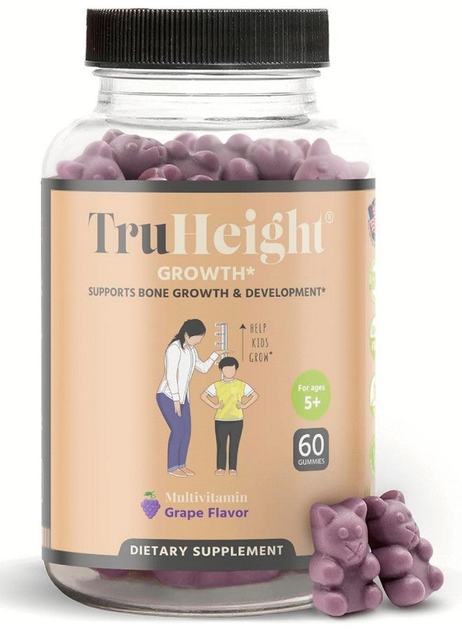 TruHeight Growth Gummies (Grape) Natural Growth & Development Supplement for Kids & Teens - Vitamin D, K, Calcium & Ashwaganda - Bone Strength Vitamins - Picky Eater Vitamin for Kids - Ages 5+ - Image 1