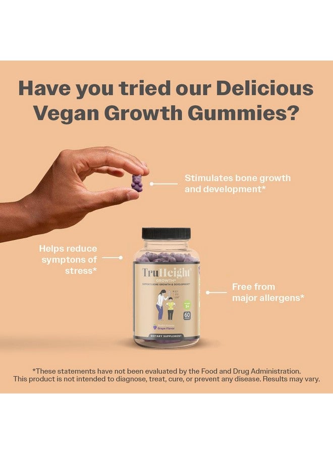 TruHeight Growth Gummies (Grape) Natural Growth & Development Supplement for Kids & Teens - Vitamin D, K, Calcium & Ashwaganda - Bone Strength Vitamins - Picky Eater Vitamin for Kids - Ages 5+ - Image 3