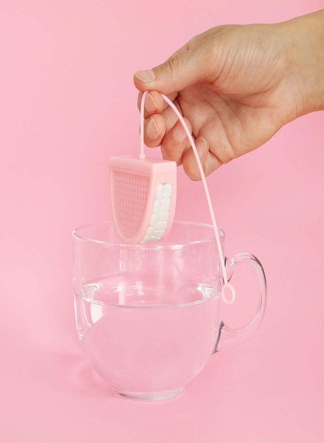 Balvi TEAth Tea Infuser - Silicone - Pink - Denture Shaped - 1 Count - Image 2