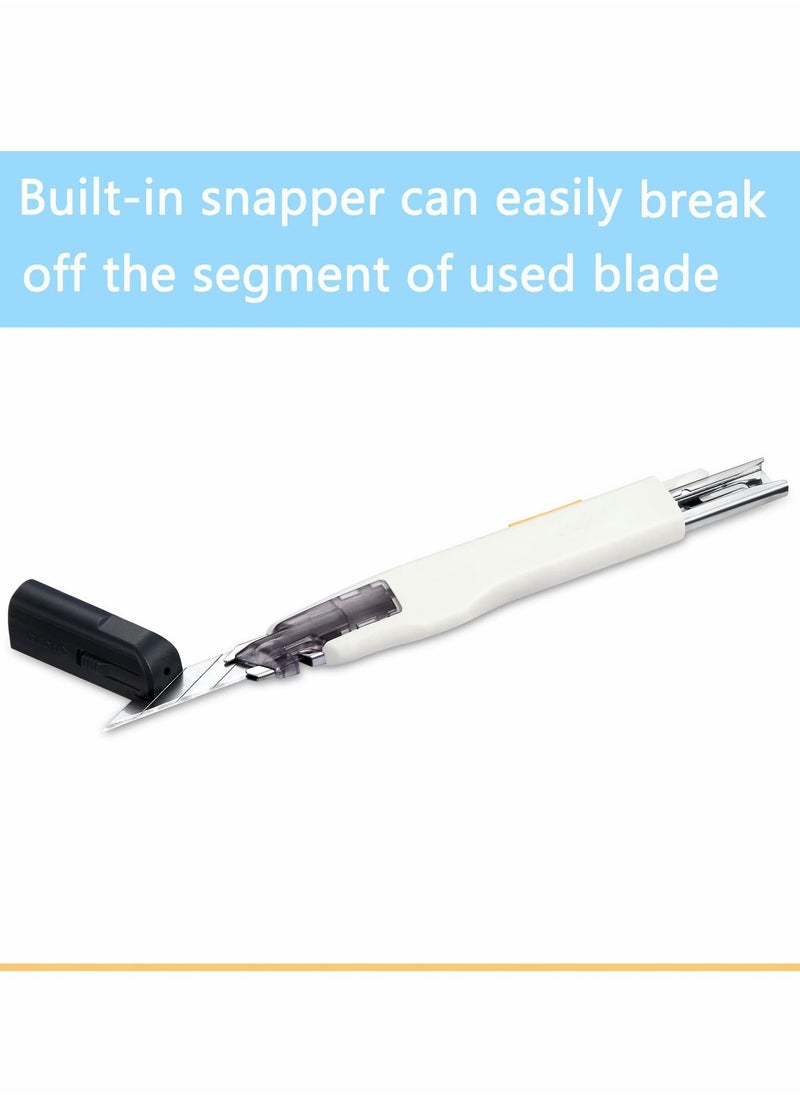 SYOSI - Utility Knife, Portable Box Cutter, Fine Point Arts and Crafts Blade for Precision Cutting, with 10 Pieces Art DIY White - Image 1