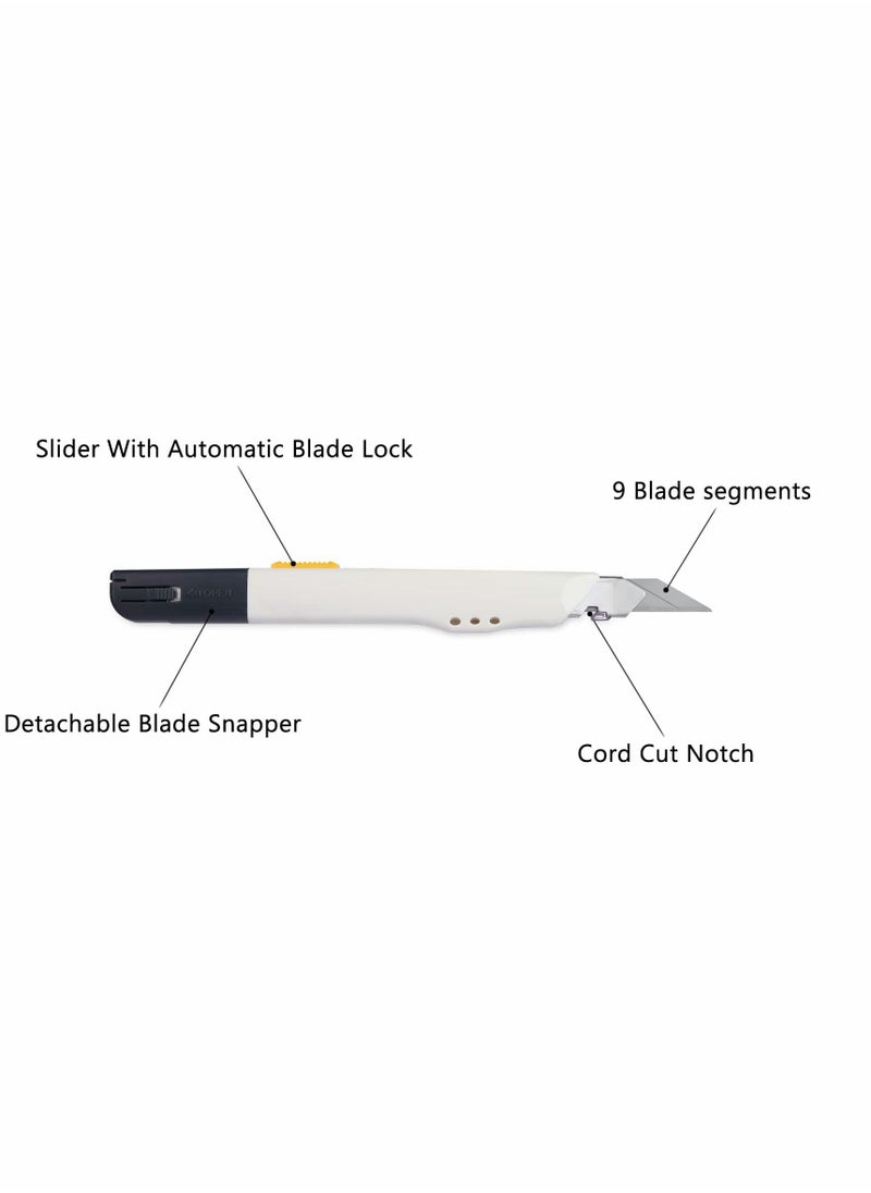 SYOSI - Utility Knife, Portable Box Cutter, Fine Point Arts and Crafts Blade for Precision Cutting, with 10 Pieces Art DIY White - Image 1