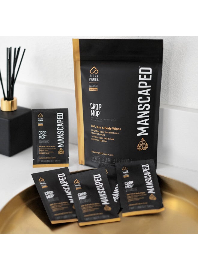 Manscaped Refining The Gentleman MANSCAPED Crop Mop On-The-Go Individually Wrapped Ball Wipes, Anti-Chafing Male Hygiene Body Wipes, Cleaning Wipe Designed for the Male Groin Area with Refreshing Aloe Vera, 15 Pack  - Image 3