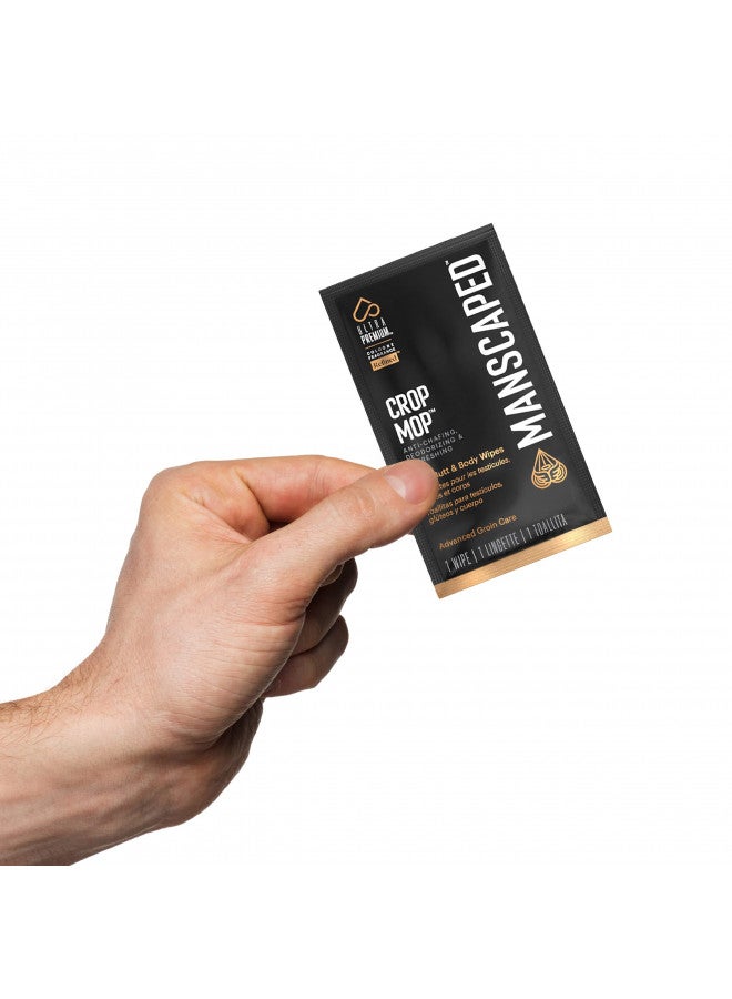 Manscaped Refining The Gentleman MANSCAPED Crop Mop On-The-Go Individually Wrapped Ball Wipes, Anti-Chafing Male Hygiene Body Wipes, Cleaning Wipe Designed for the Male Groin Area with Refreshing Aloe Vera, 15 Pack  - Image 5