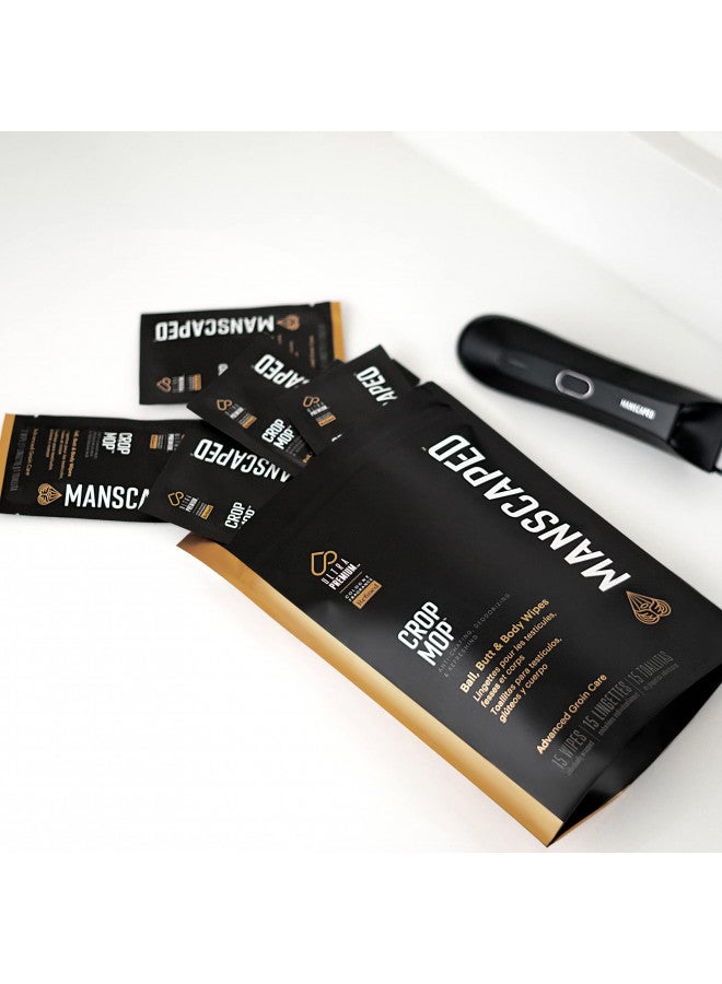 Manscaped Refining The Gentleman MANSCAPED Crop Mop On-The-Go Individually Wrapped Ball Wipes, Anti-Chafing Male Hygiene Body Wipes, Cleaning Wipe Designed for the Male Groin Area with Refreshing Aloe Vera, 15 Pack  - Image 4