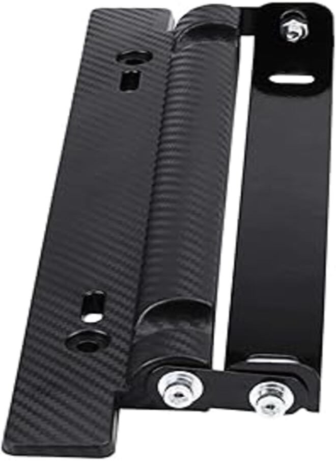 Generic - License Plate Frame Holder, Universal Adjustable Carbon Fiber Car License Plate Frame Holder Mount Bracket Hinged License Plate Bracket Car Holder Plate Front Modernos - Image 1