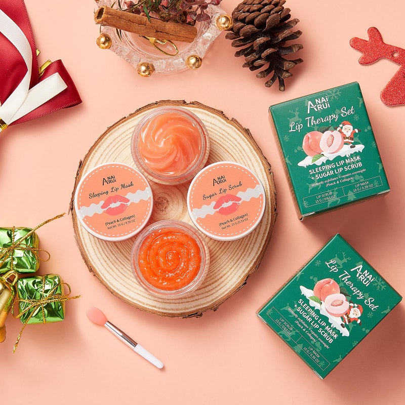 ANAI RUI Stocking Stuffers For Teen Girls, Lip Scrubber Exfoliator & Lip Balm Hydrating, Lip Exfoliator Scrub and Moisturizer Stocking Stuffers For Women, Lip Sleeping Mask for Dry Dark Lips - Image 2