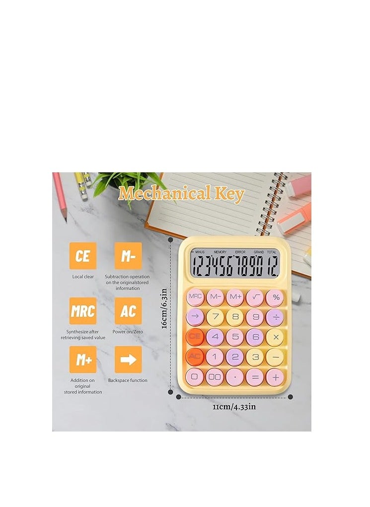 Shoo - Creative Colorful Candy Color Electronic Calculator, Desktop Calculators with 12 Digit LCD Display and Big Round Buttons Cute Calculator for Office,School, Home, Business - Image 1