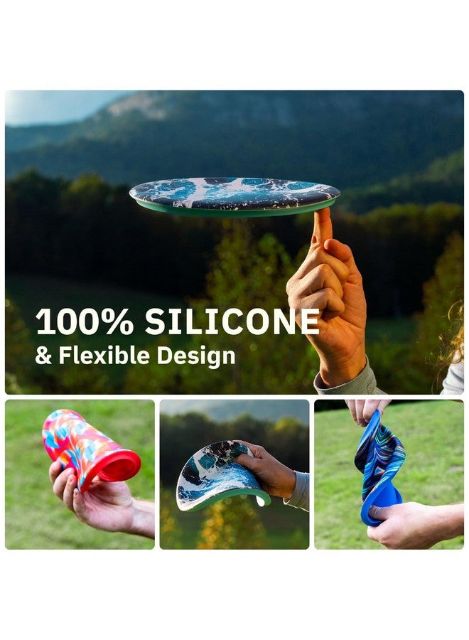 Waboba Wingman Pro - Foldable Silicone Flying Disc - Fly Straight and Far - Perfect for Kids and Adults - Neon Waves - Image 2