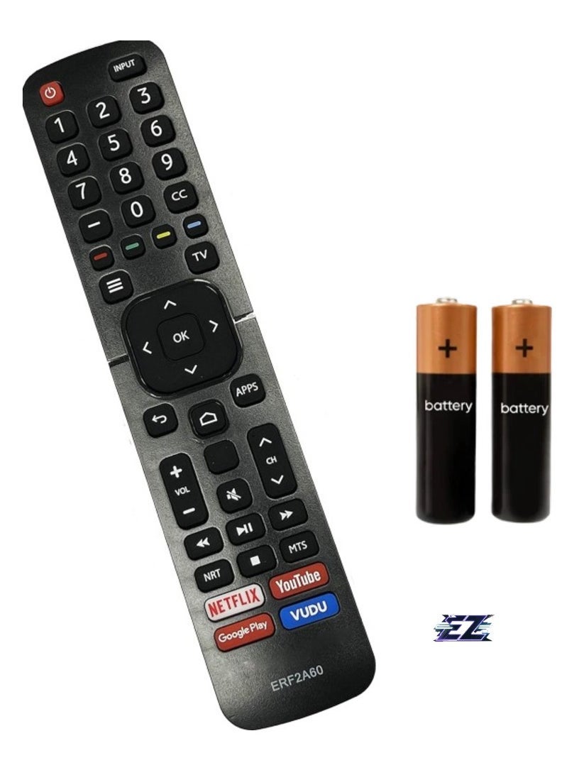 SmartGrist New ERF2A60 Remote Control for Hisense Smart 4K Ultra HD TV – Includes Netflix, YouTube, Google Play, and Vudu Shortcuts – No Voice Function - Image 1