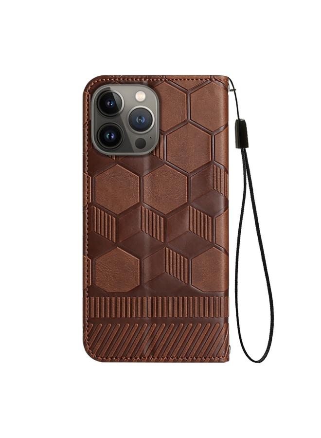 Zaboon Case For iPhone 13 Pro Football Texture Magnetic Leather Flip Phone Case - Image 3