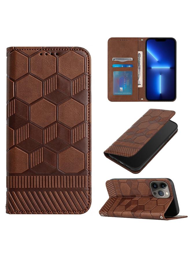 Zaboon Case For iPhone 13 Pro Football Texture Magnetic Leather Flip Phone Case - Image 1