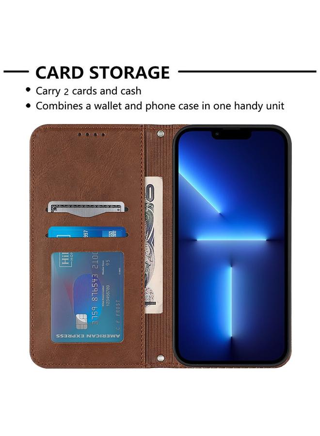 Zaboon Case For iPhone 13 Pro Football Texture Magnetic Leather Flip Phone Case - Image 4