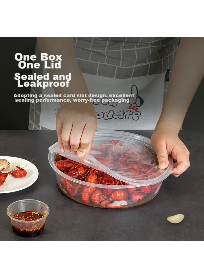 Temeiju Disposable Food Containers, Takeout Packaging Boxes With Lids, Round Soup Bowls, Large Capacity Plastic Dining Bowls, 3000 Model, 30 Sets - Image 3
