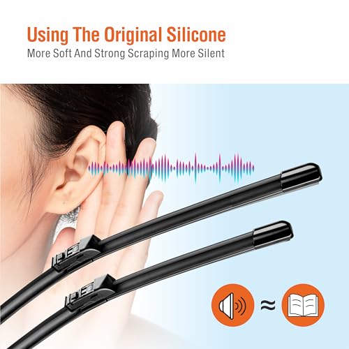 WOWIPER Silicone Wiper Blades 24" + 18" Automotive Replacement Windshield Wiper Blades for MAZDA CX5 2023-2017/MAZDA CX9 2023-2016/MAZDA 6 2021-2018 OEM Quality Wipers for Front Windshield(Set of 2) - Image 5