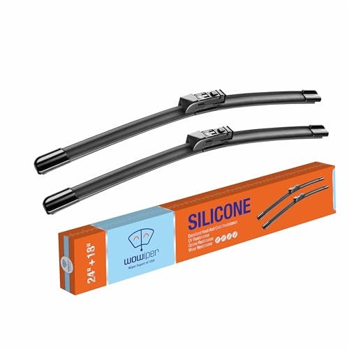 WOWIPER Silicone Wiper Blades 24" + 18" Automotive Replacement Windshield Wiper Blades for MAZDA CX5 2023-2017/MAZDA CX9 2023-2016/MAZDA 6 2021-2018 OEM Quality Wipers for Front Windshield(Set of 2) - Image 1