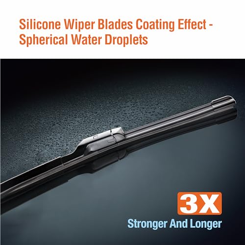 WOWIPER Silicone Wiper Blades 24" + 18" Automotive Replacement Windshield Wiper Blades for MAZDA CX5 2023-2017/MAZDA CX9 2023-2016/MAZDA 6 2021-2018 OEM Quality Wipers for Front Windshield(Set of 2) - Image 2
