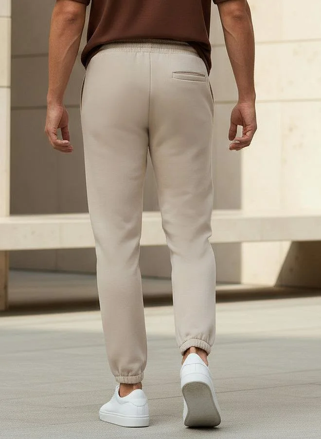 Love Pangolin BEIGE Love Pangolin Men Regular Fit Joggers with Pockets for Men | Best Price UAE
