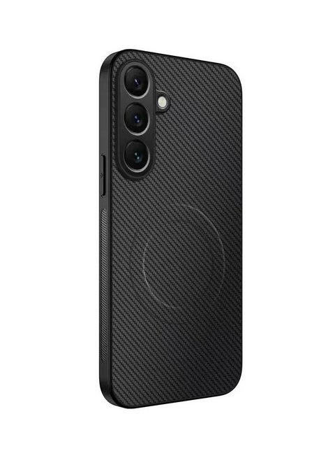 Samsung Galaxy A56 5G, specially designed for Galaxy A56 5G, carbon fiber pattern magnetic phone case, matte, non-slip and anti-drop black