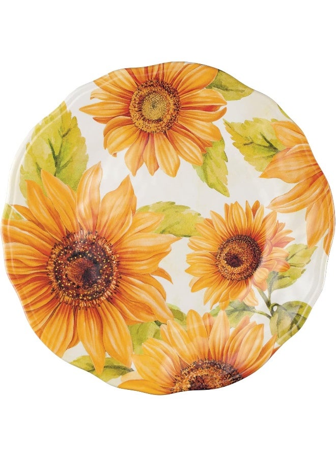 UPware 12 Piece Sunflower Melamine Dinnerware Sets Outdoor Dishes Set Plates and Bowls Sets Service for 4 Yellow - Image 4