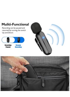 KASTWAVE Wireless Lavalier Microphone, 2 Pack for iPhone iPad 7H Clip-on Lapel Microphone Wireless for Video Recording Vlogging, YouTube, Interview, with Charging Case, 3 Mode Denoise, 70ft  - Image 3