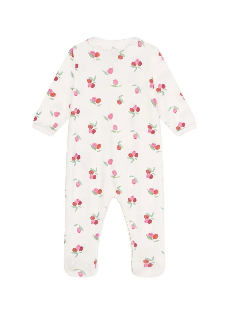 Petit Bateau Babies' cotton pyjamas with a fruit petal collar