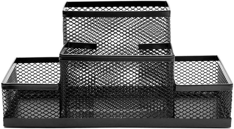LYDL Mesh Desk Organizer with 4 Compartments, Office Organizer Supplies Accessories for Desk Accessories, Suitable for Home, Office, or Students, Black - Image 2