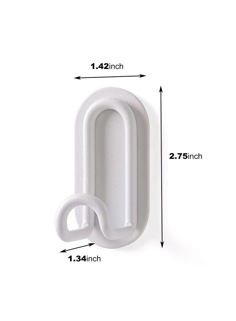 Adhesive Hooks, Matte White Towel Hook, Sticky Hanger for Kitchen and Door, Bathroom Wall Hooks for Hanging Towel Robe Hat Coat Key, 4Packs  - Image 2