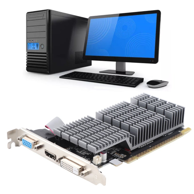 بطاقة رسومات GT710 4G GDDR3 تدعم واجهات DVI و VGA وواجهات الوسائط المتعددة العالية الدقة، و64 بت، دقة 3840x2160، بطاقة رسومات ألعاب لأجهزة سطح المكتب - Image 4