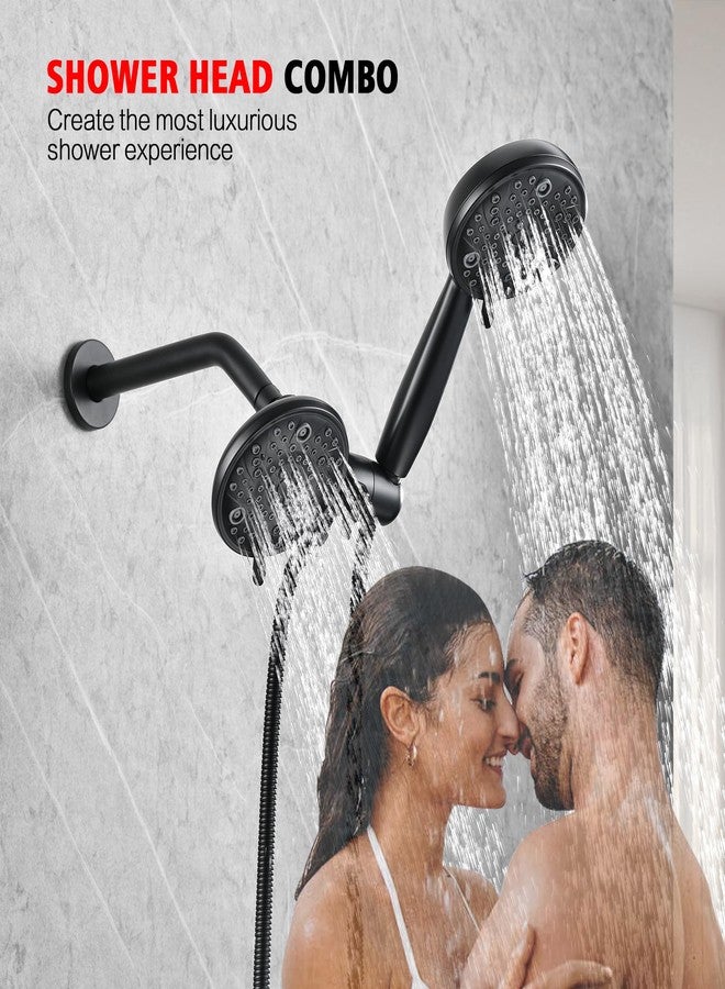 sumerain Matte Black 3-Way Showerhead and Handheld Shower Combo with Shower Hose,Enjoy Luxurious Multi-settings Rain Shower and Hand Held Shower Separately or Together - Image 2