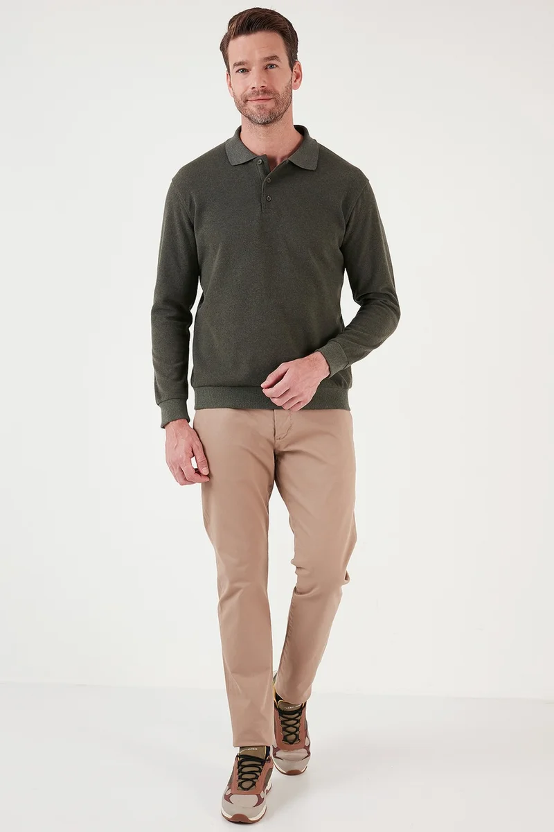 Buratti Cotton Blend Regular Fit Polo Neck Sweater Men's Sweater 456223